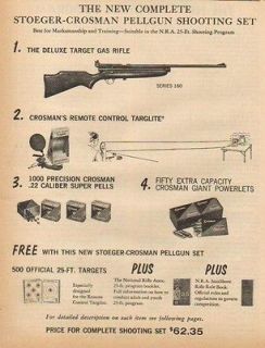 1963 CROSMAN Pellet Gun SHOOTING SET AD