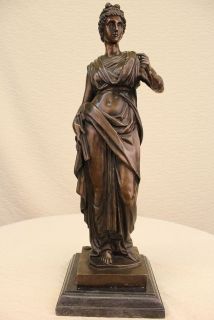 Britannia Military Goddess Heroine Bronze Marble Statue Elegant
