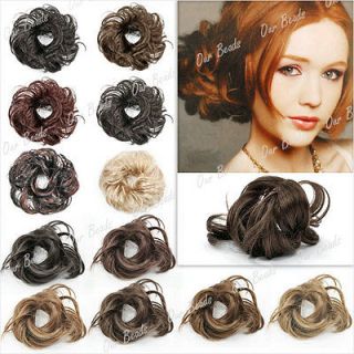Woman Black Brown Blond Pony Tail Extension Wig Hairpiece Hair Bun