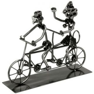 Man & Woman Junkyard Tandem Bicycle Sculpture / Ornament