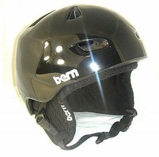 BERN BRENTWOOD Helmet Gloss Black MENS XL Ski Snowboard NEW
