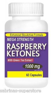 1000MG Mega Strength Raspberry Ketones Ketone Green Tea 60 Caps