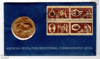AMERICAN REVOLUTION BICENTENNIAL MEDAL FDA   COIN AND STAMP D274