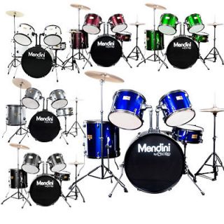 PCS COMPLETE ADULT DRUM SET ~BLUE BLACK GREEN RED SILVER WHITE