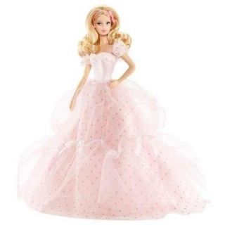 Barbie Collector BIRTHDAY WISHES Blonde Doll Pink Dress Bows Pink