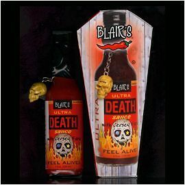 12 BOTTLE CASE BLAIRS ULTRA DEATH HOT SAUCE 5oz NEW COFFIN SHAPED