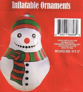 SNOWMAN INFLATABLE HOLIDAY DECORATION ~ BLOW UP SNOWMAN ~ NEW