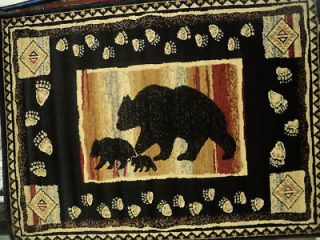BLACK BEAR 3X5 AREA RUG FOR THE HOME/CABIN DECOR *NEW*