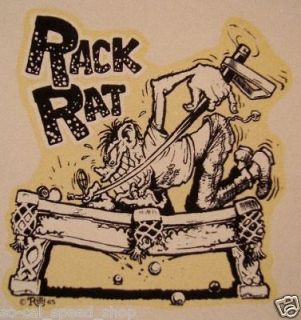 VINTAGE ED ROTH DECAL RACK RAT POOL HOT ROD BILLIARDS TABLE CUE OLD