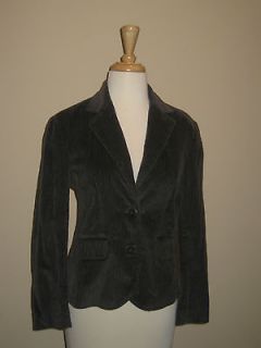 Charcoal Gray Garnet Hill Corduroy Blazer Jacket sz 2 Petite