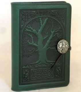 CELTIC OAK Oberon Design Leather Journal 5x7 Small dark green tree