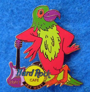 FLORIDA BIG RED PARROT BIRD LEANING ON A GUITAR Hard Rock Cafe PINS