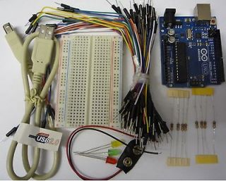 Arduino UNO R3 Starter Kit Proto Board,jumpers,LEDS,USB Lead +More