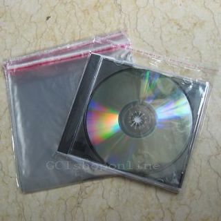 200 CD Case Box Jewel case resealable Wrap Bags Sleeves TWO TWO TWO
