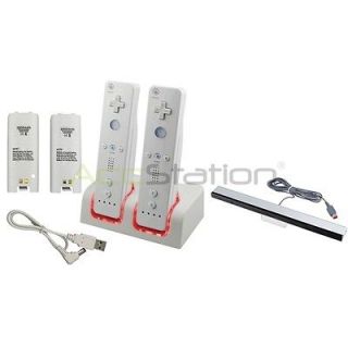 Charge Station Dock+Wired Sensor Bar For Nintendo Wii Remote Control