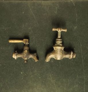 Antique 2 Mini Brass Samovar Water Tap, Early 20th Century