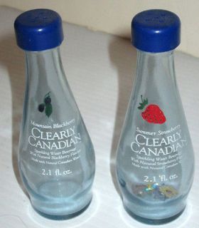 CLEARLY CANADIAN SPARKLING WATER GLASS BOTTLE SALT & PEPPER SHAKERS