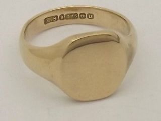 Vintage 9ct Gold Signet Ring BIRMINGHAM 1944 Size K