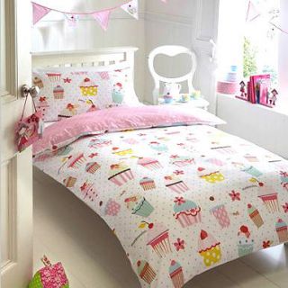 CUP CAKES Multi Coloured Reversible Pink White Spot SINGLE Quilt/Doona