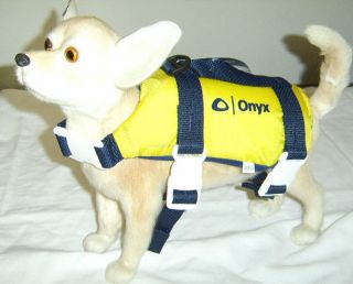  Boat ing Pet Life Jacket Safety Vest Onyx XXSm l Yellow w/blue trim