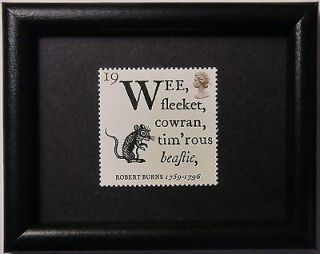 Stamp Art  Wee, fleeket, cowran, timrous beaftie,   Robert Burns
