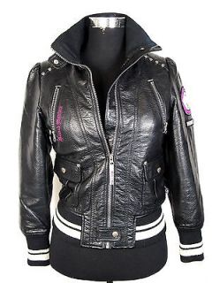 Hannah Montana Girls black Rock It casual faux leather jacket size 158