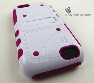 PINK DUO SHIELD HEAVY DUTY HYBRID HARD CASE COVER HTC ONE V ACCESSORY
