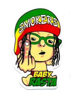 Baby Rasta Reggae Hippie Cannabis Middle Finger Truck Van Car Decal