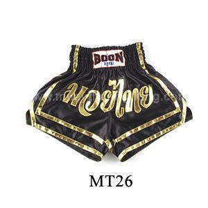 New Boon Muay Thai Shorts Kick Boxing Black & Gold MT26 S M L XL XXL