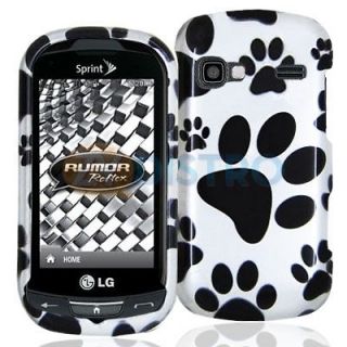 Dog Paw Black Hard Design Case Cover for LG Rumor Reflex / Xpression