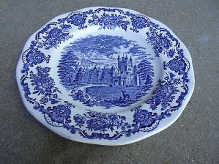 Wedgewood Tunstall Dinner Plate Royal Homes of Britian Blue Willow