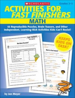 for Fast Finishers Math 55 Reproducible Puzzles, Brain Teasers, and