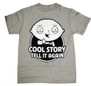 Family Guy Cool Story Tell It Again Stewie Adult Mens T Shirt S 3XL