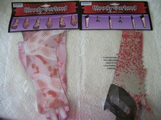 Bloody Scary Body Parts, Weapons Halloween Decor Garland 6 feet