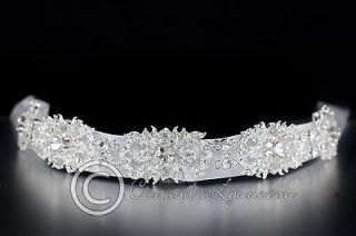 Wedding Bridal Belt or Headband of Round Rhinestone Jewelled Links