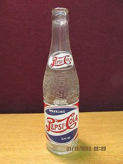 Vintage Pepsi Cola Canton ohio 3 Color Soda Bottle Excellent Condition