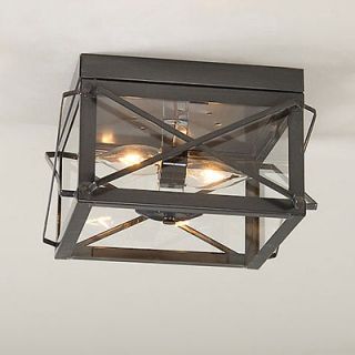 Double Ceiling Light with Folded Bars Tin Primitive Country style