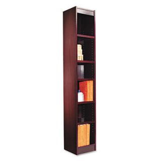 Profile Bookcase Finished Back Wood Veneer 6 Shelf 12x12x72 Mah