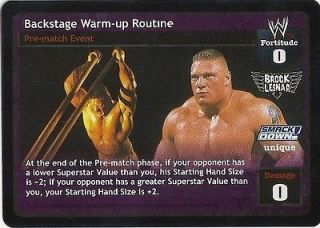 Deal BACKSTAGE WARM UP ROUTINE Brock Lesnar Ultra Rare Foil Card UR