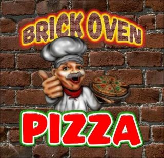 Pizza Brick Oven w/ Background Restaurant Concession Food Decal 24