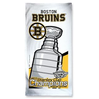 Boston Bruins Stanley Cup Champions White Beach Towel
