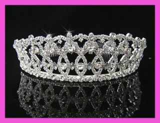 Wedding/Bridal crystal veil tiara crown headband CR162