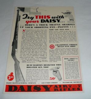 1934 DAISY bb gun ad page ~ BUZZ BARTON Try This With Your Daisy