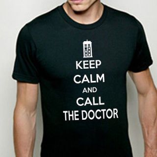 KEEP CALM AND CALL THE DOCTOR funny tardis geek who show movie MENS T