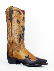 Womens Macie Bean M8022 Kansas City Star Brown Snip Toe Cowboy Boots