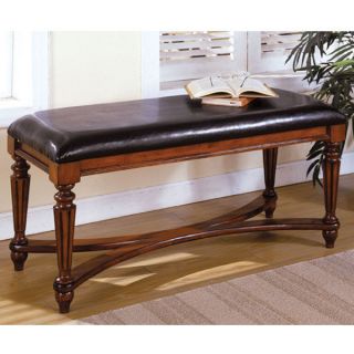 Mahogany Finish Solid Wood Accent Wooden Bench