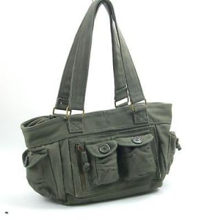 Military Olive Canvas Correspondents Bag Handbag NWT