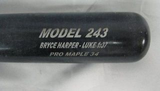 Bryce Harper Washington Nationals Game Heavily USED Baseball Bat