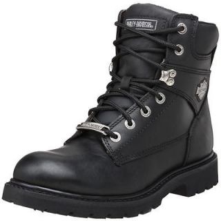 Harley Davidson Motorcycle Boots Black Leather Mens Side Zipper SIZES