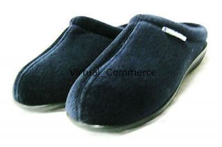 Brookstone Tempur Pedic Comfort Step BLUE Slippers Hard Sole Soft
